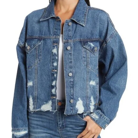 Blank NYC Jackets & Blazers - NWT Blank NYC Distressed Denim Jacket